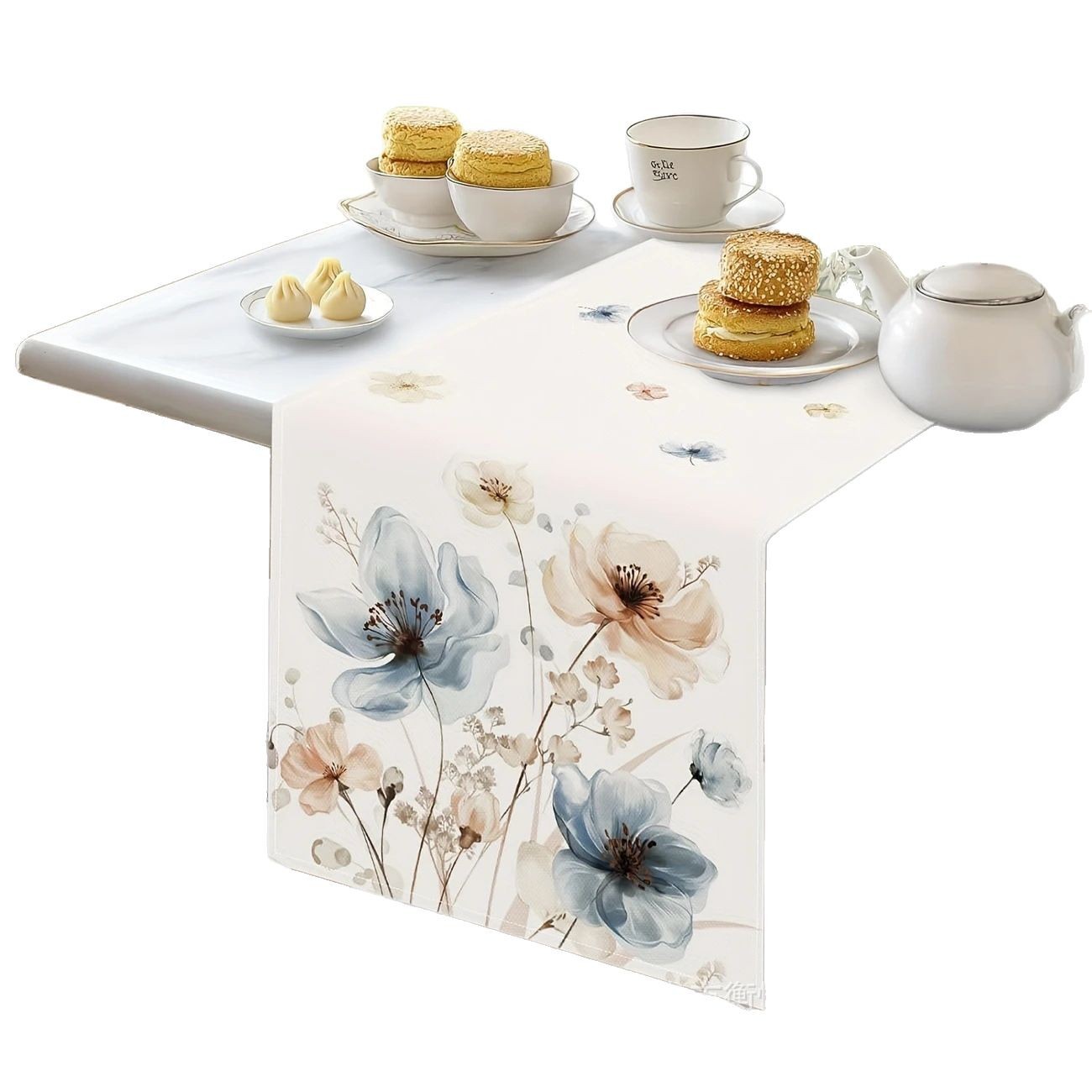 Bandera de mesa de flores de primavera transfronteriza, hogar, comedor, sala de estar, mesa de comedor, decoración de vacaciones al aire libre, mantel de mesa