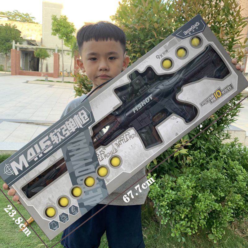 Caja de regalo grande pistola de bala blanda 98k juguetes de pollo AWM juguetes de francotirador M416 modelo regalo para niños