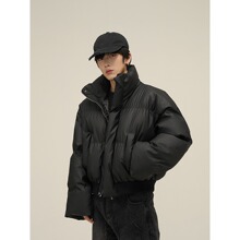 跨境美式冬季复古短款棉服男潮宽松韩系高级感设计感保暖外套情侣