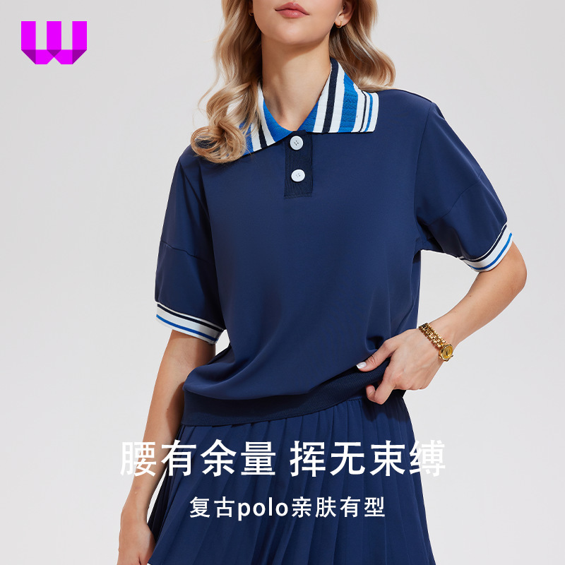 Polo Shirt Women's Casual Short-Sleeved T-Shirt Quick-Drying Sports Golf Business High-End Top Golf White