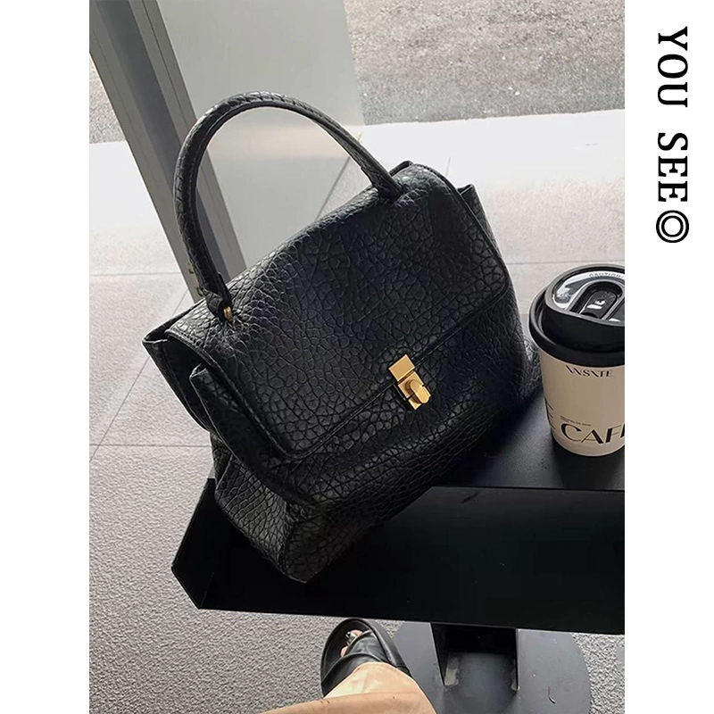 Черная сумка большой емкости Pytott сумка женская 2024 новая осень-зима премиум-класса мода пригородной поездки большая сумка