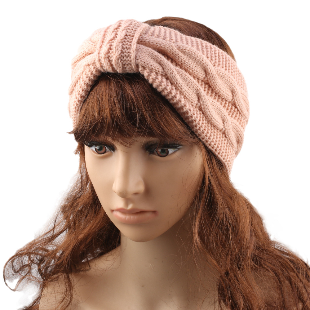 Bandeau épais et moelleux, bandeau pour femme, accessoires pour cheveux en laine européenne et américaine, nœud papillon, bandeau chaud et protège-oreilles_voghion.com