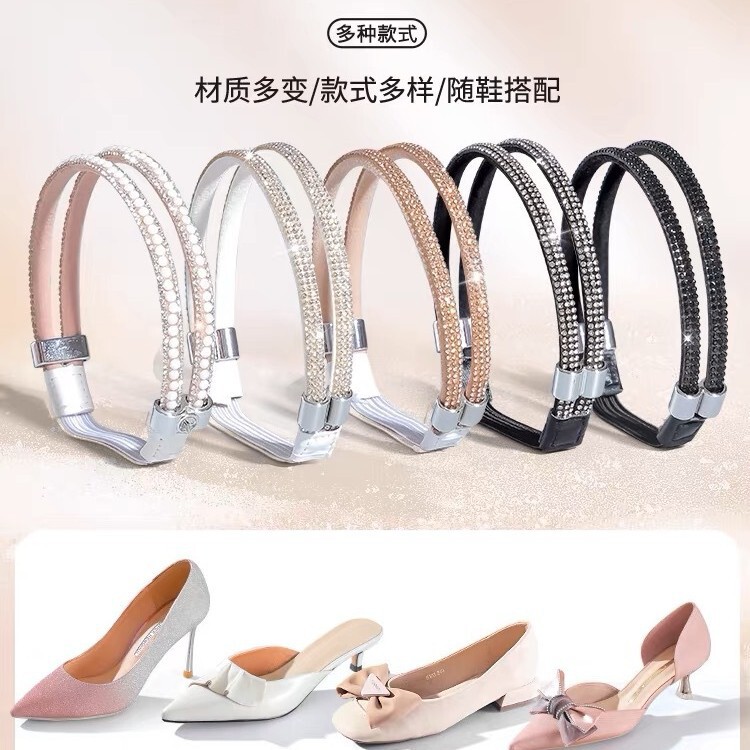 Anti-fall Heel lace-up decorative high heel heel heel non-heel fixed shoes loop strap anti-slip lazy shoes buckle Anti-fall Heel lace-up decorative high heel heel heel non-heel fixed shoes loop strap anti-slip lazy shoes buckle