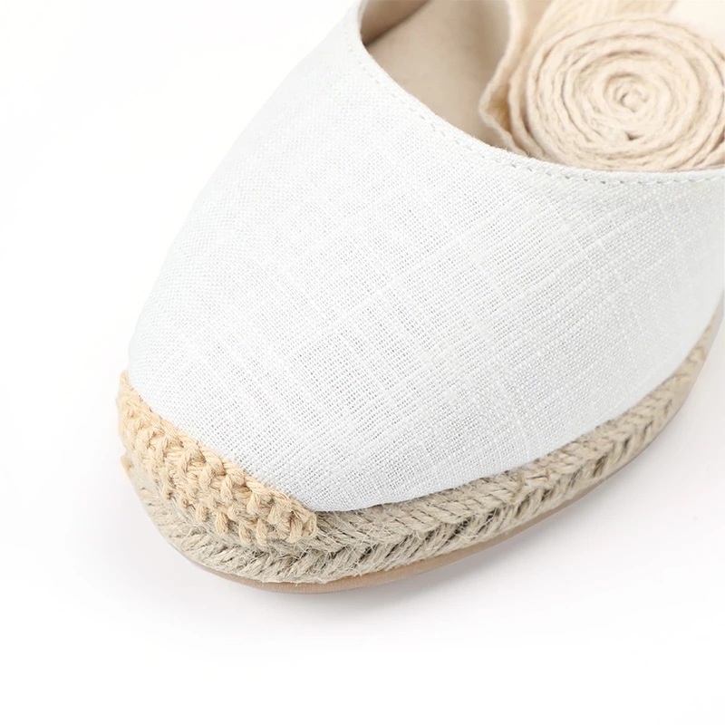 Solid color belt wedge heel
