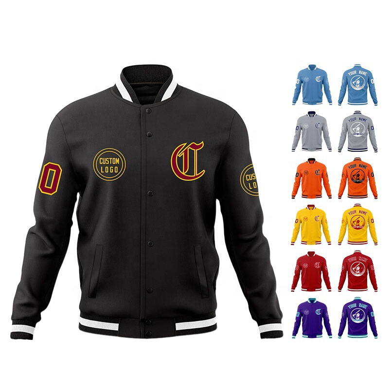 2025 Trend 3D Digital Printing Fashion Letter Jacket Personalized Logo Men's Clothing Baseball Letterman University