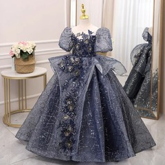 Children's dress princess skirt girl high-end fashion show host solo little girl heavy industry piano performance costume