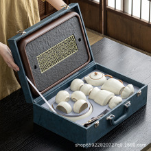 汝窑功夫茶具套装轻奢小套家用茶盘办公喝茶会客礼盒送礼商务礼品