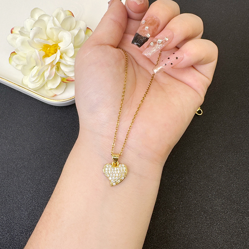 Collar de oro de arena vietnamita lujoso ligero dulce versátil aretes de amor para chicas estilo coreano no se desvanecen joyas