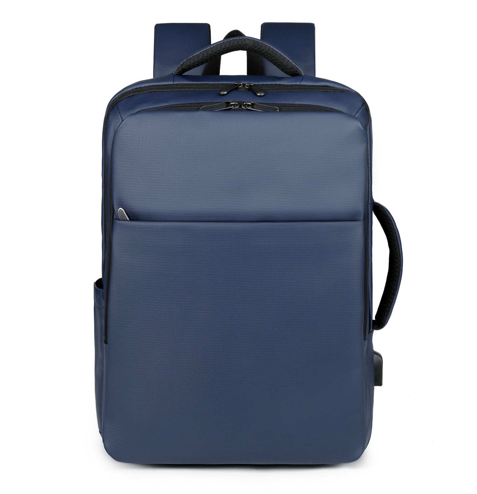 Mochila de alta calidad para hombre 2025 nuevo bolso de computadora de viaje de negocios de boca USB de color sólido simple mochila de negocios de gran capacidad