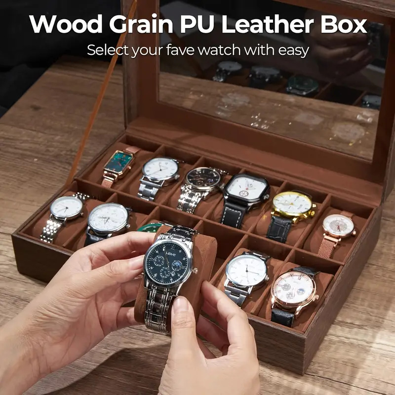 Watch Storage Box, High-End and Exquisite, Dust-Proof and Moisture-Proof Watch Mechanical Watch with Lid, Multi-Functional Storage Jewelry Display Box