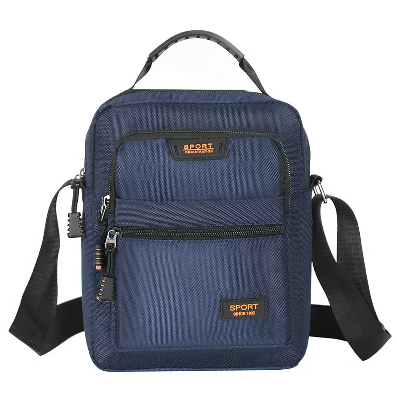 2025新款男装单肩斜挎包潮男户外小包背包防水尼龙竖款手提斜跨包