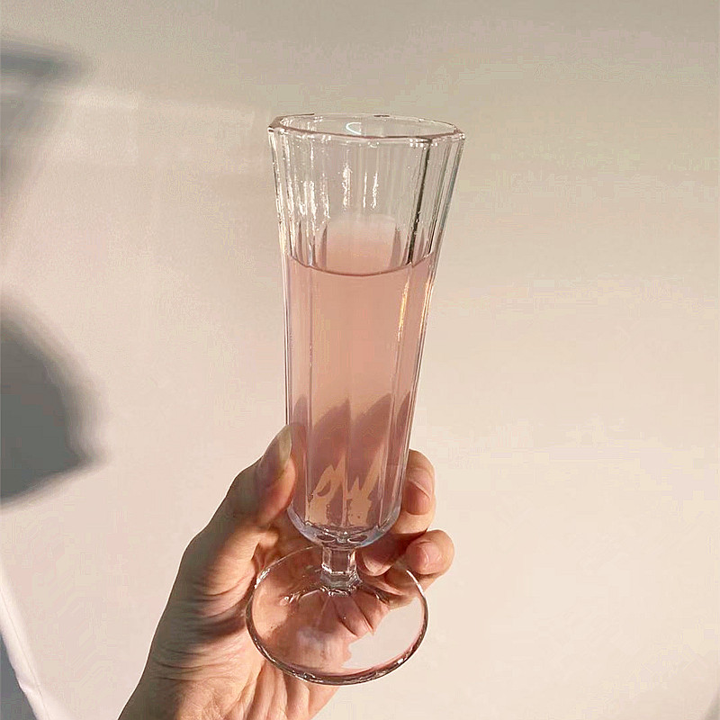法式ins風復古高腳玻璃喇叭香檳杯果酒杯果汁杯咖啡杯高顏值好看