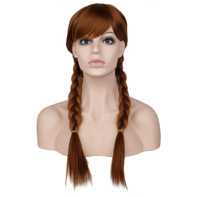 Silk Yi Frozen Wig European and American Cosplay Female Elsa Cos Headgear Braid Anna Wig Anime Silk Yi Frozen Wig European and American Cosplay Female Elsa Cos Headgear Braid Anna Wig Anime