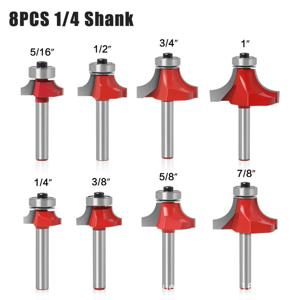 8-piece rounded corner knife 1/4 red handle