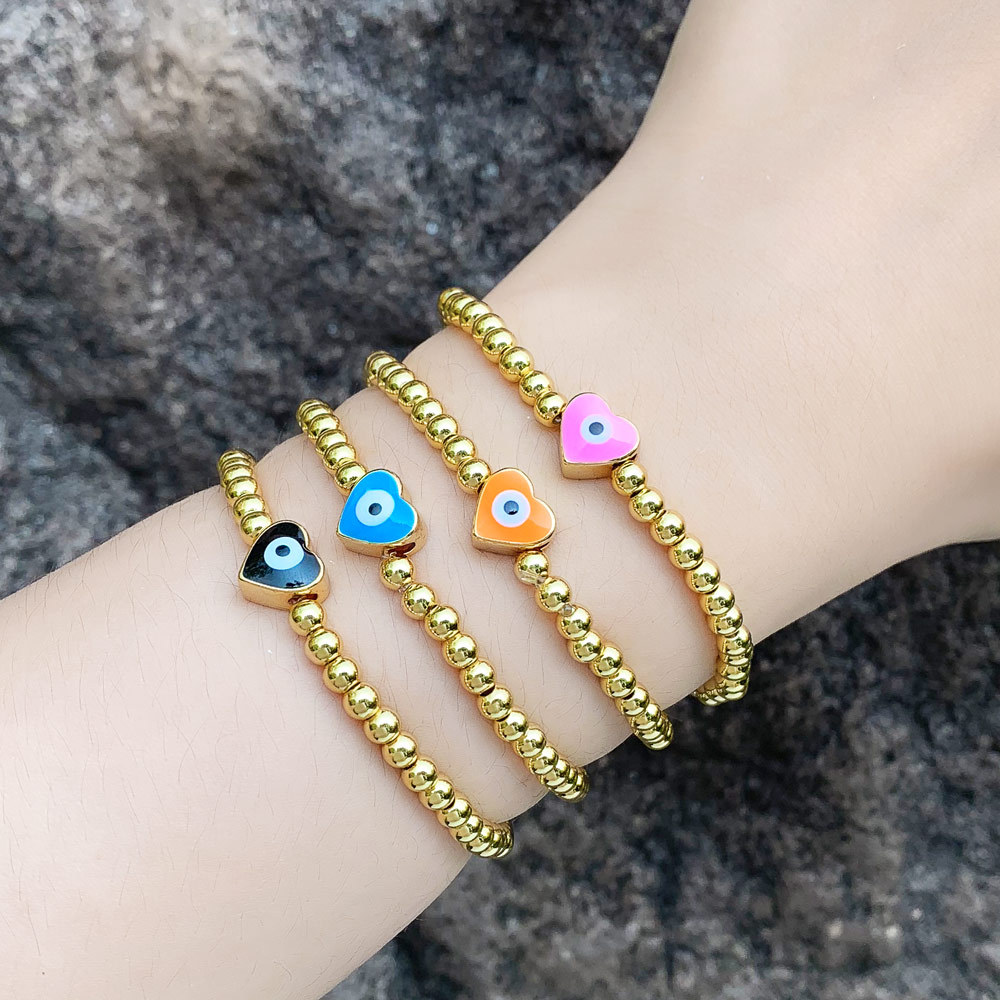 Fashion Heart Shape Copper Bracelets Enamel Copper Bracelets