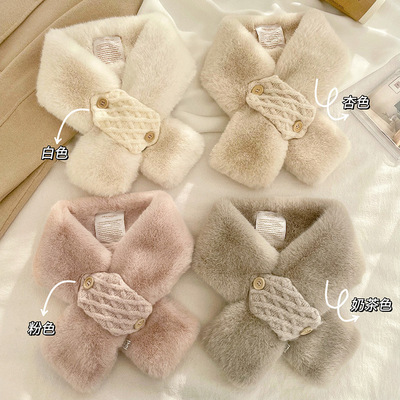 Imitation fur scarf Autumn and winter lovely girl Wool Korean Edition student thickening keep warm Maomao Collar Neck protection
