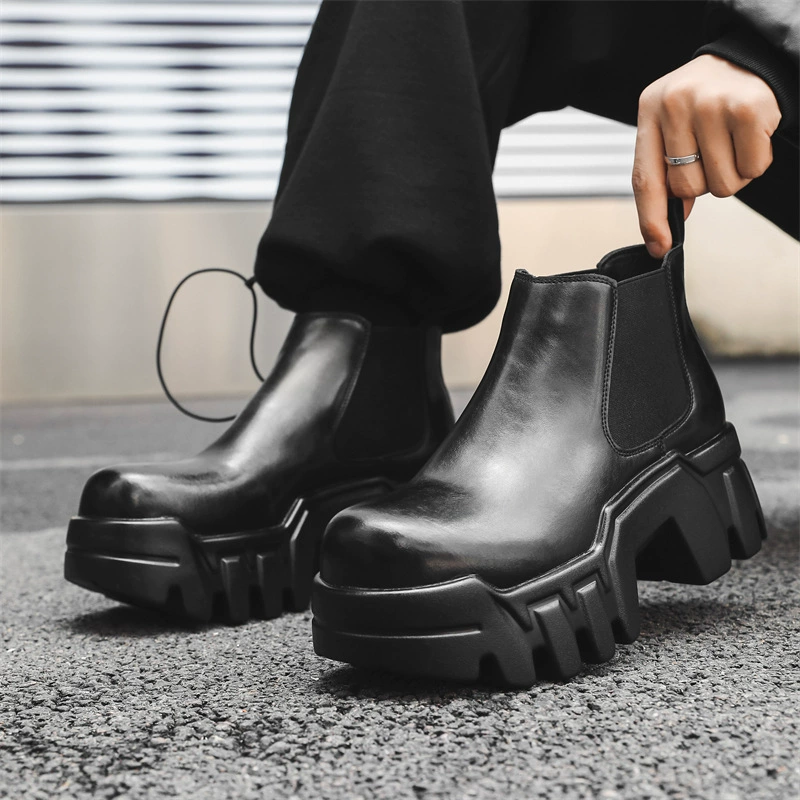 Зубчатые ботинки дерби мужские дикие пригородные ботинки Мартин сапоги с толстым дном 16898-J