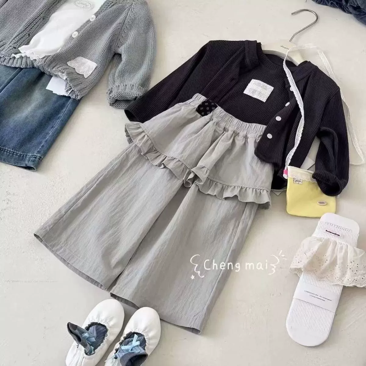 Весенняя занавеска для девушек, casual брюки, детская одежда, тренд сезона, западный стиль, свободный прямой крой