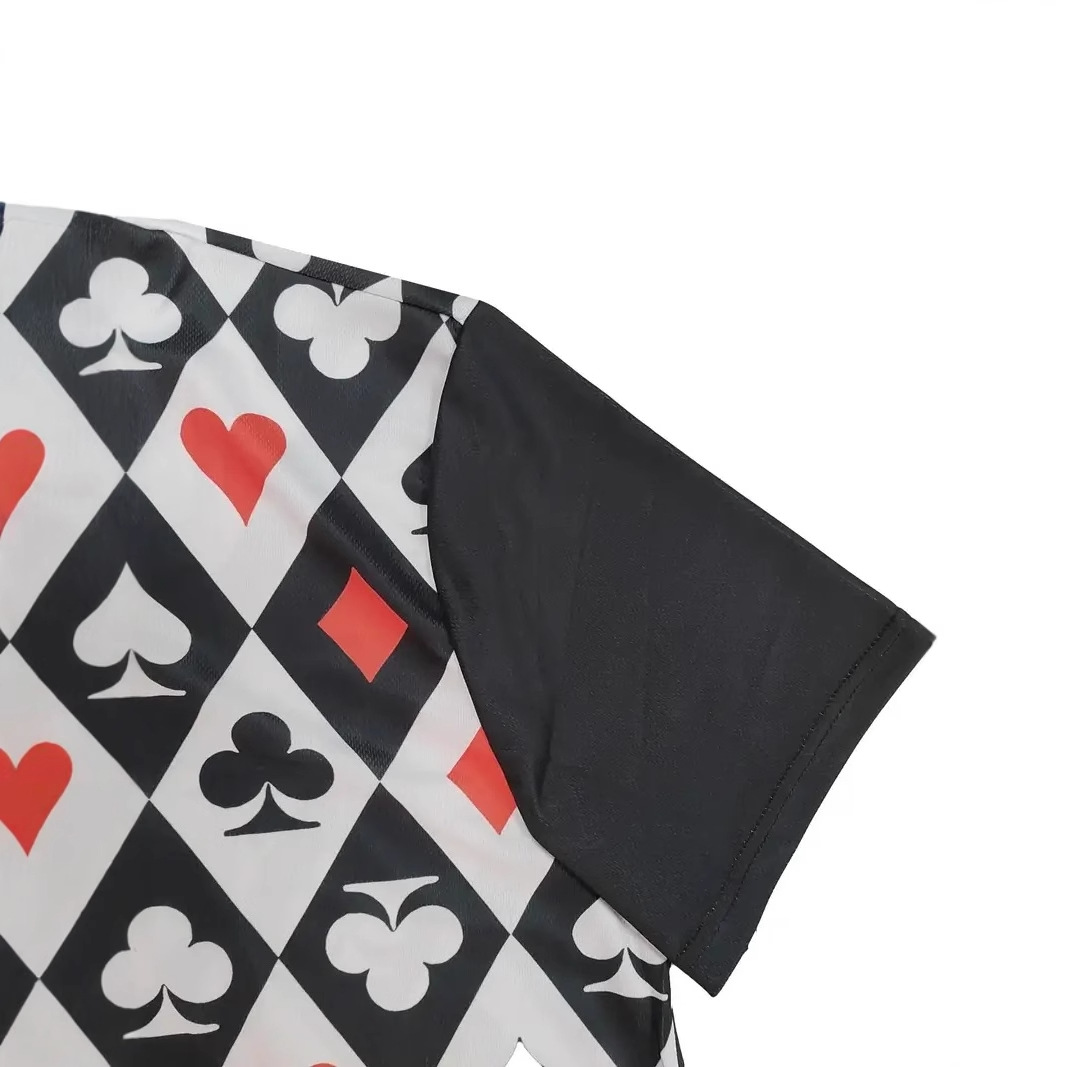 Camisa POLO con cremallera de manga corta suelta y transpirable para hombre con estampado 3D