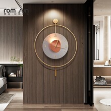 现代轻奢客厅装饰画简约挂钟复古罗马壁钟西班牙时尚创意挂画时钟