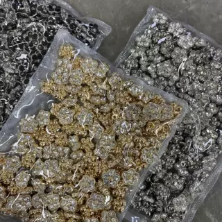 【艺森】小众法式感带钻纽扣梅花金属扣子针织开衫衬衣旗袍袖领扣