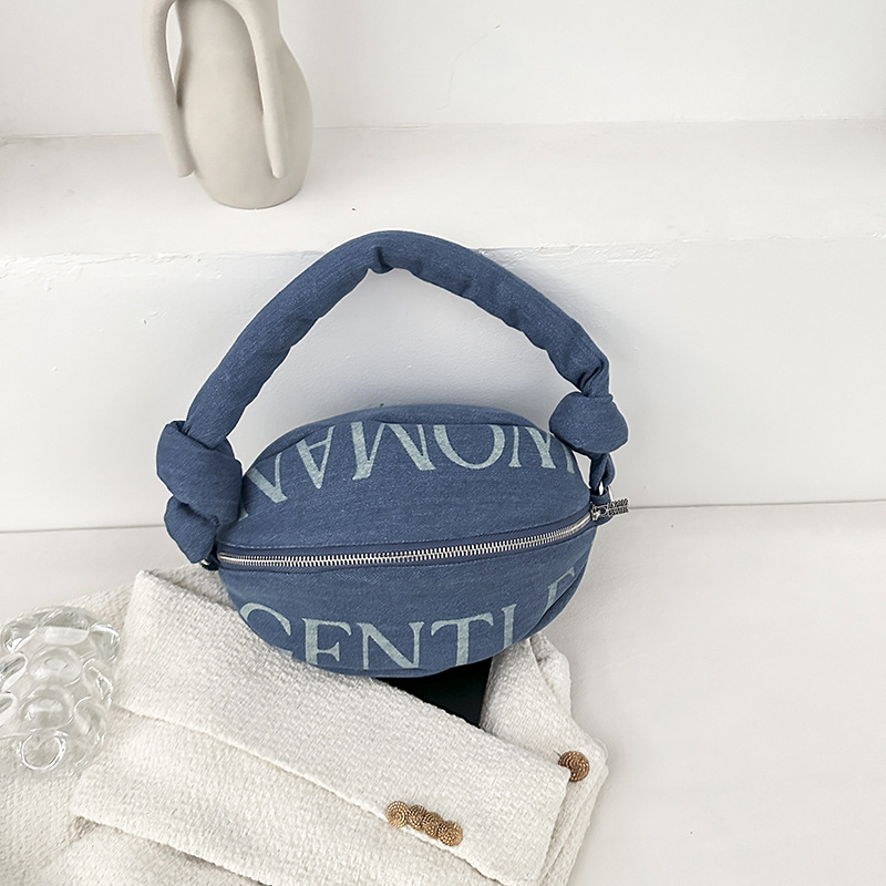 Thai New Fashionable Single Shoulder Slant Cross Bag For Women's Large Capacity Cowboy Bag With Alphabet Rugby Bag_voghion.com
