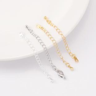 18K Color-Retaining Universal Chain Extension with Real Gold Spring Clasp for Handmade DIY Jewelry Accessories