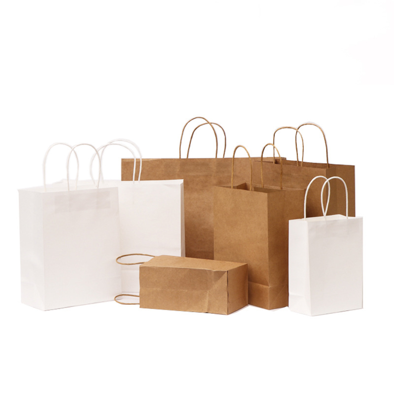 Kraft paper bag gift handbag Tea Food Milk Tea take-out packaging clothing gift bag printed logo