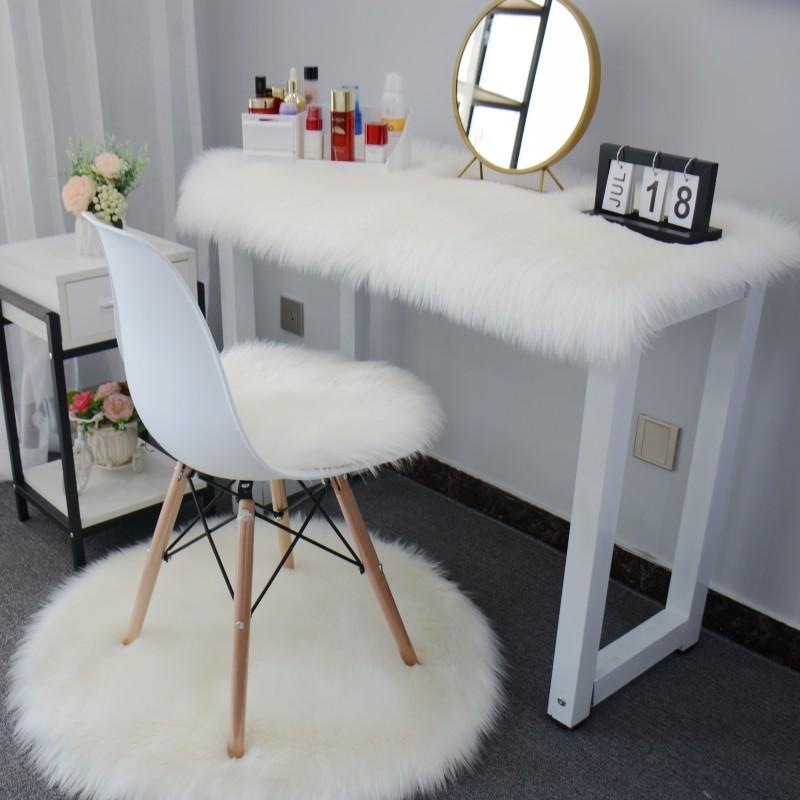 Other Washable Office Leisure Study Room Stain-Resistant Carpet Full Coverage (Car Carpet) - white-3535cm-round