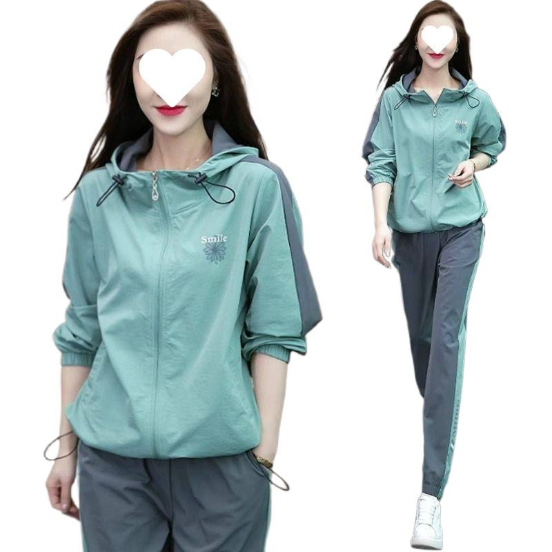 运动套装女2025新款早春穿搭时尚印花跑步服大码气质笙陇|undefined