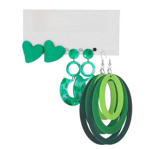 European and American Cross-border New Exaggerated Series Earring Set for Women, Unique High-end Geometric Resin Light Luxury Earrings