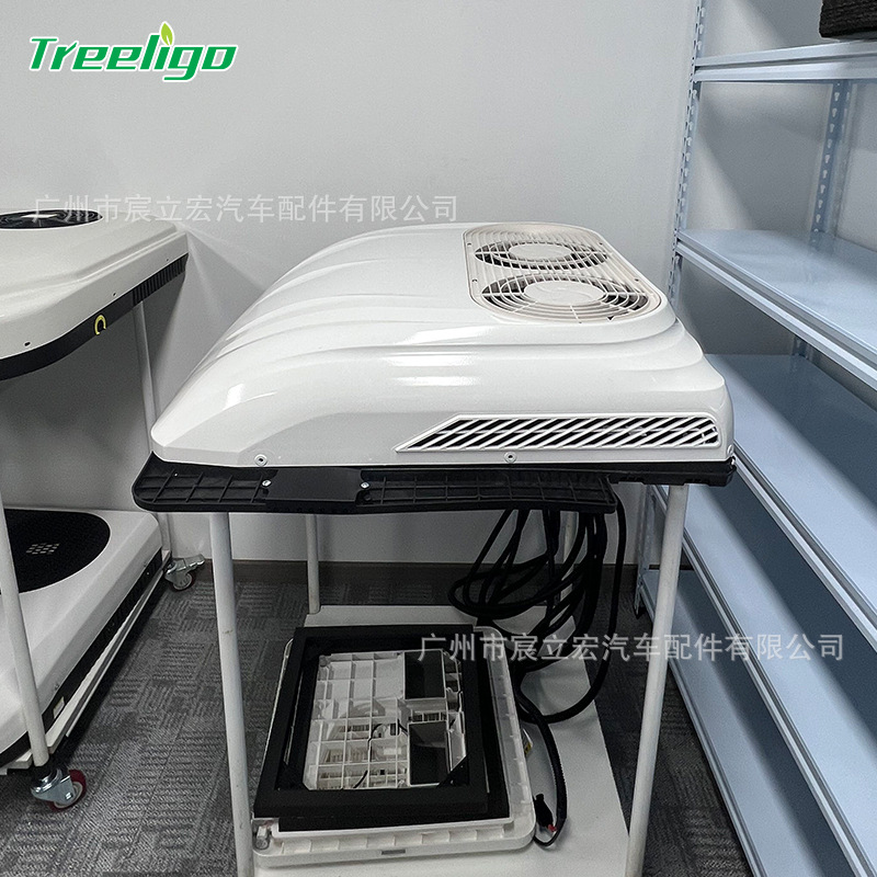 Treeligo nuevo aire acondicionado de estacionamiento de alta gama doble ventilador todo en uno 12V24V coche eléctrico autocaravana camión aire acondicionado