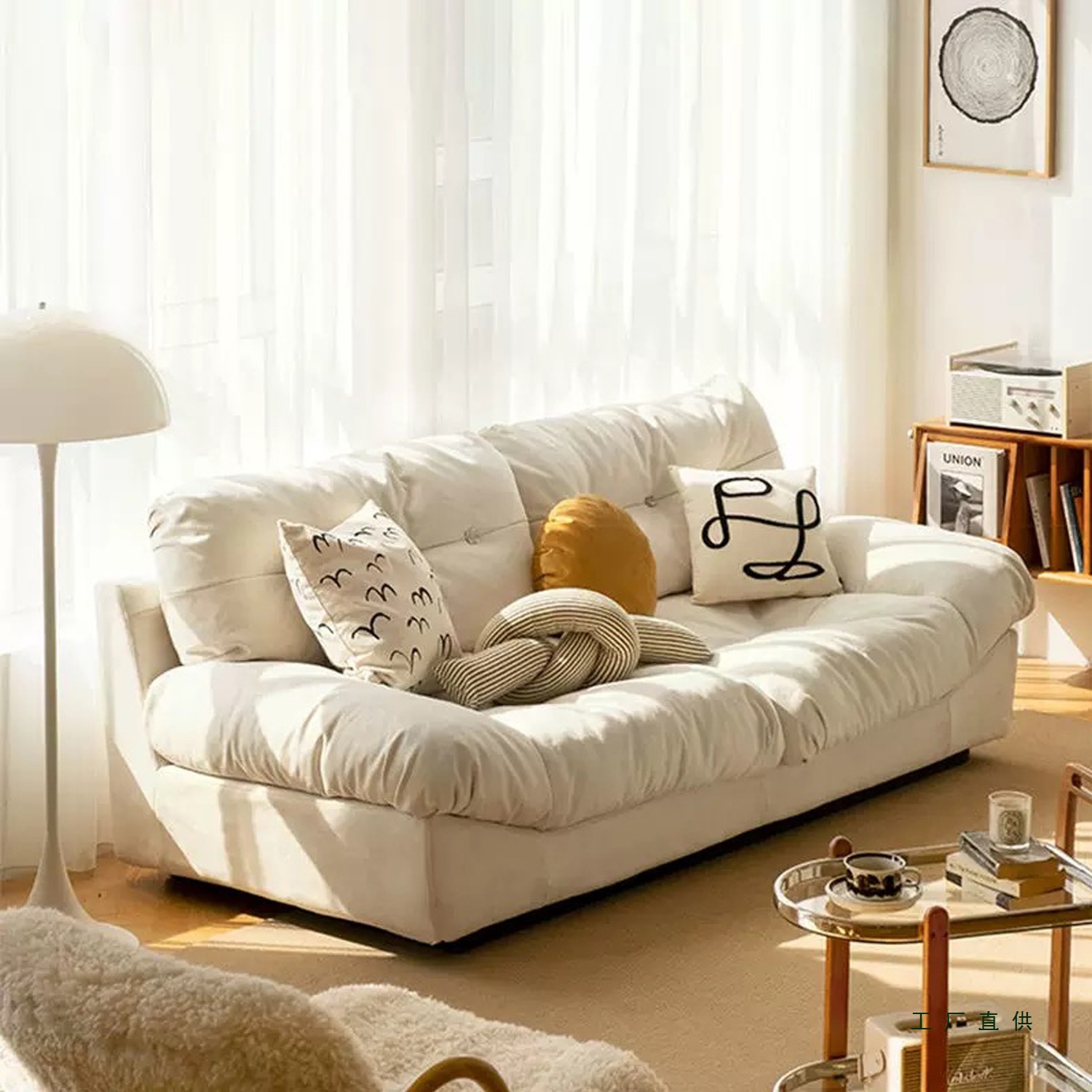 Cloud Sofa Small Apartment Living Room Double Three Person Rental Room Bedroom Fabric Small Sofa 2025 New Style