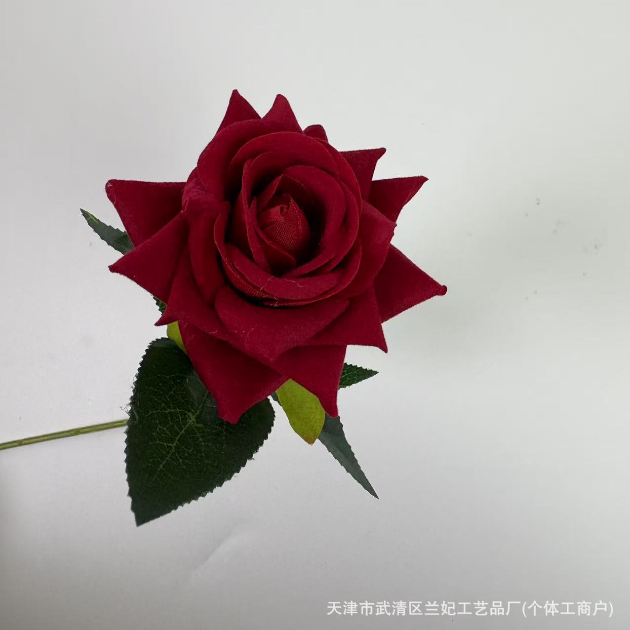 Simulación de tela de terciopelo pequeño ángulo rosa de San Valentín en el hogar hotel boda rosa decoración de pared flores de seda flores falsas