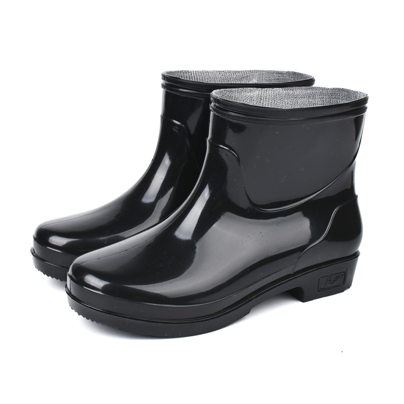 Zapatas de lluvia de mujer, botas de lluvia de cacho corto para adultos, zapatos de goma de cocina de barril bajo resistentes al desgaste, impermeables, antideslizantes, zapatos de agua calientes. image 14