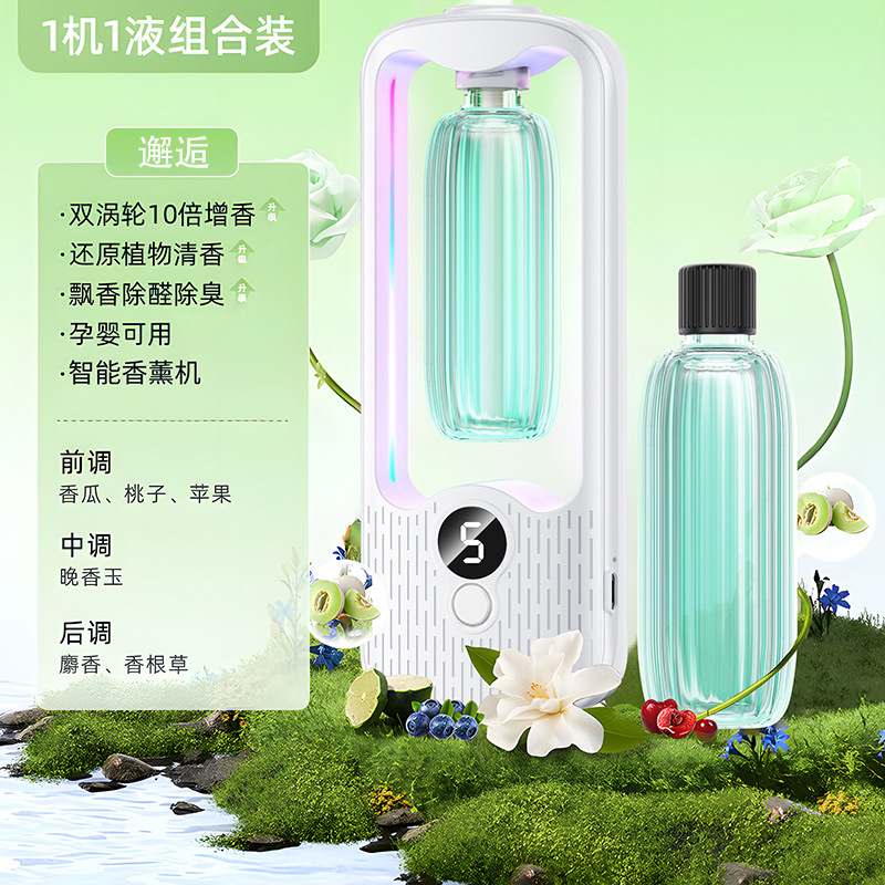 [디지털 디스플레이 + 주변광 아로마테라피 기계] + 에센셜 오일 한 병과의 만남