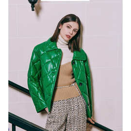 2025年秋冬串格休闲韩版绵羊皮皮衣羽绒服电视购物热卖款出口