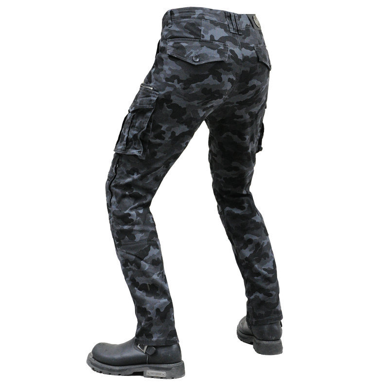 VOLERO motocicleta jeans hombres multi-bolsa ropa de trabajo transpirable pantalones de camuflaje motocicleta pantalones de montar alargados equipo de protección