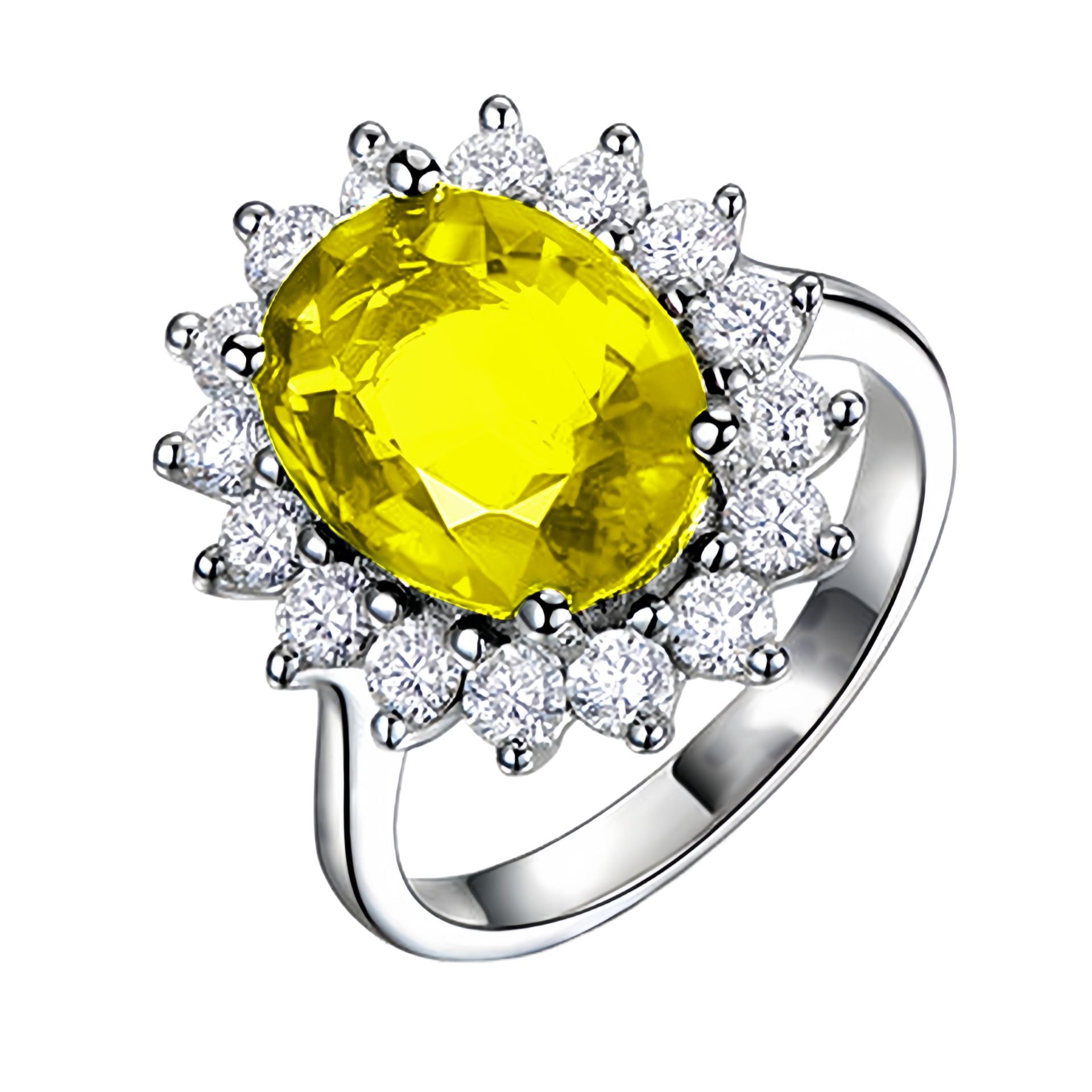 Princess Diana Style Tanzanite Sapphire Adjustable Open Ring_voghion.com