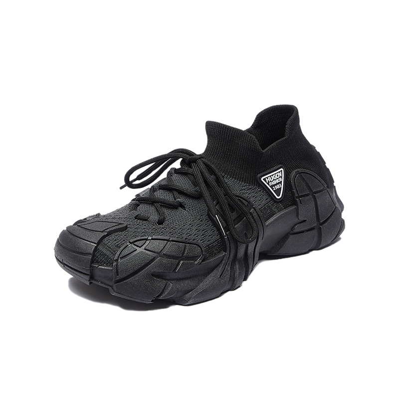 Zapatillas Tejidas Deportivas Unisex Capellada de Malla de Tela Suela de Caucho con Aumento de Estatura para Uso Diario