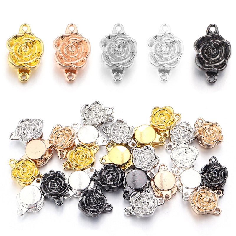 Rose Magnetic Buckle Bracelet Necklace Connection Magnetic Buckle Tail Chain Connection Buckle DIY Handmade Jewelry Accessories