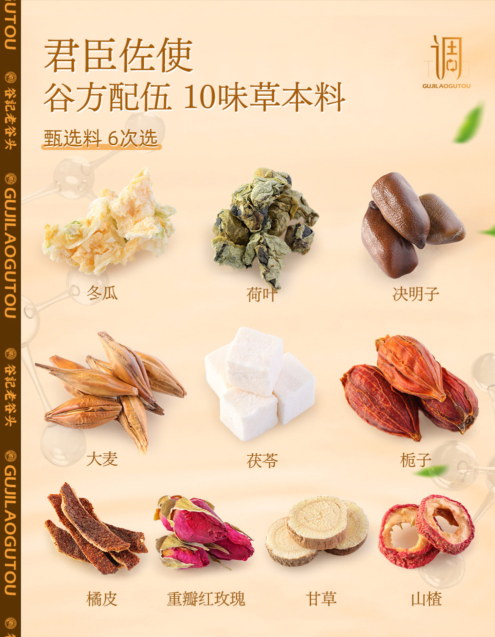 Winter Melon Lotus Leaf Herbal Tea Bags with Chenpi Cassia Seed Barley Orange Peel 30 Cans quality and texture