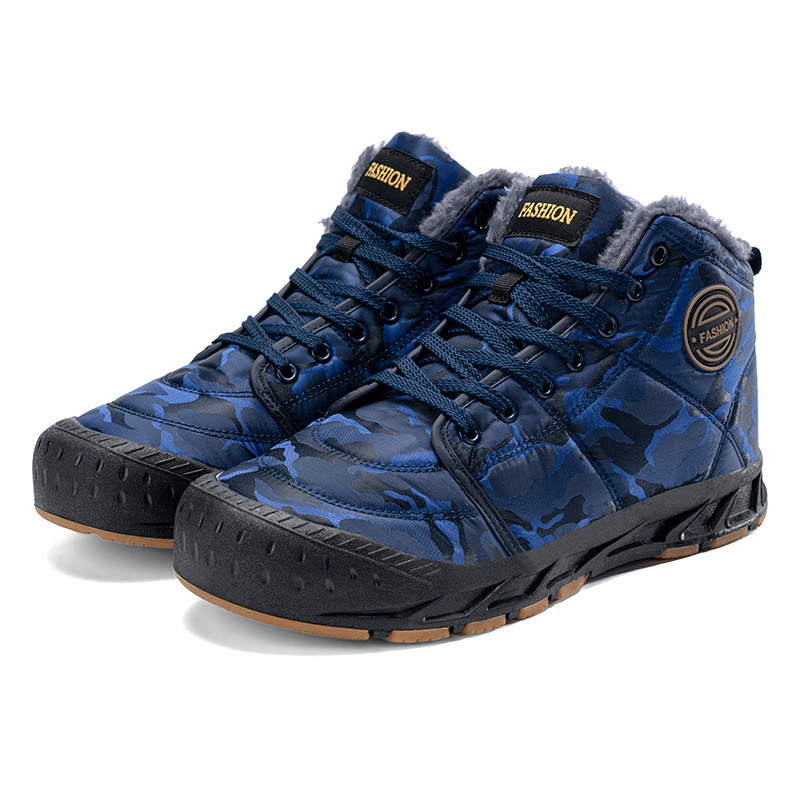 Zapatos de hombre transfronterizos de tamaño grande 2024 otoño y invierno nuevas botas de nieve de moda al aire libre con zapatos de algodón de moda calentamiento zapatos casuales