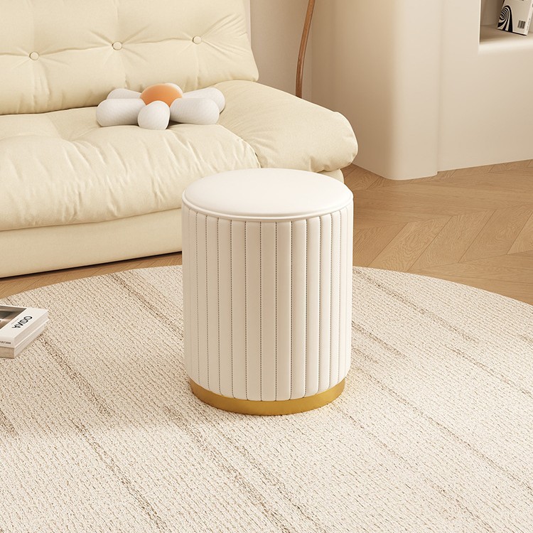 Small Stool for Home Use at the Entrance for Changing Shoes, Girls' Bedroom Dressing Table, Makeup, Living Room Bench, Light Luxury Round Stool