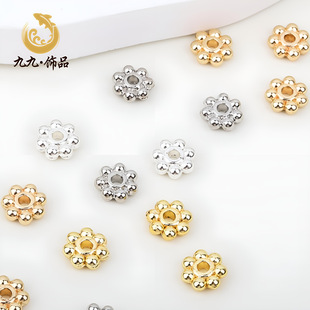 14K gold-wrapped color-preserving snowflake spacer jewelry accessories diy handmade beaded material hot sale accessories