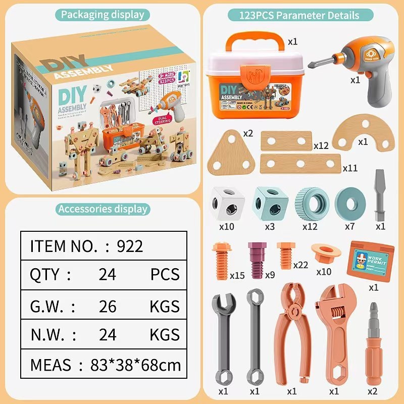 Herramientas de montaje DIY - 123 conjuntos (24 cajas / caja)