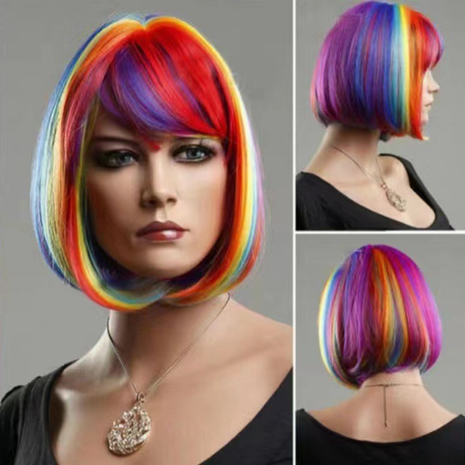 Nuevas pelucas de comercio exterior transfronterizas mujeres fibra de cabello europea y americana de alta temperatura seda larga pelucas fabricantes al por mayor