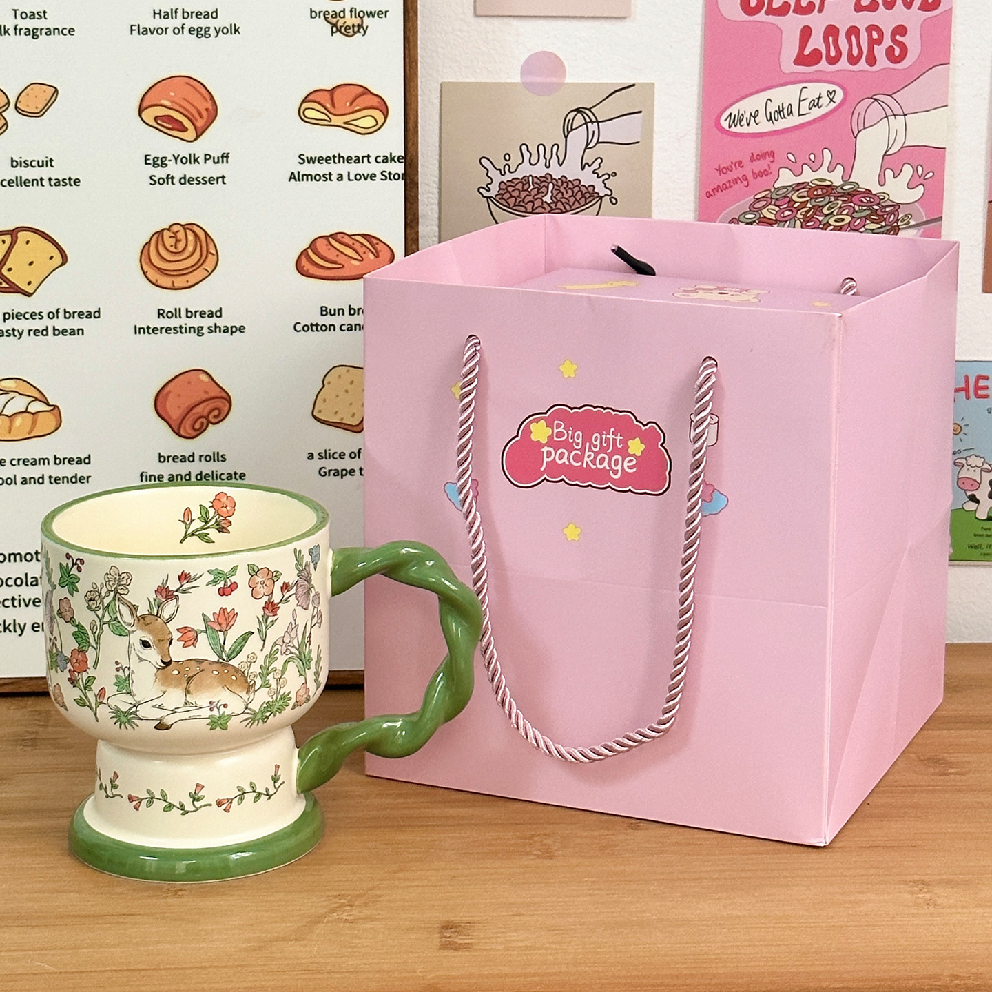 Tazas de cerámica con cucharas lindas copas de regalo de cumpleaños tazas de agua para niñas tazas de café de pareja de alto valor