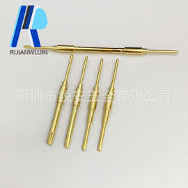 1.6mm开槽公母插针 加长铜针 PCB导电对插公母针 44.7mm长公针