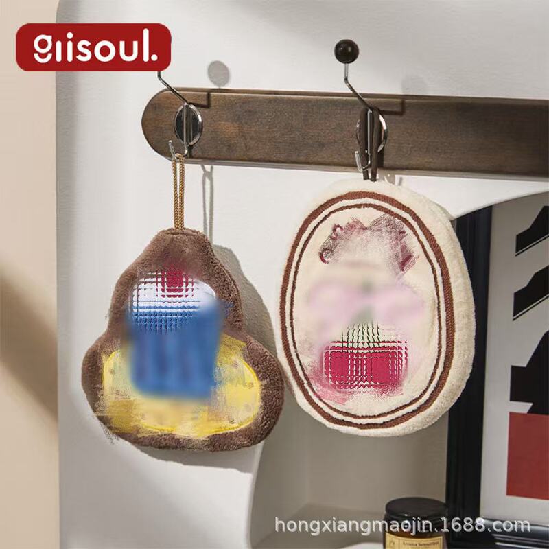 Hand Towel Hanging Cute High-Looking Hand Towel Kitchen Bathroom Absorbent Thickeneded Deodorant Quick-Drying Handkerchief